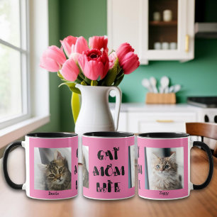 Pink Custom Photo Cat Mum Life Mother's Day  Mug