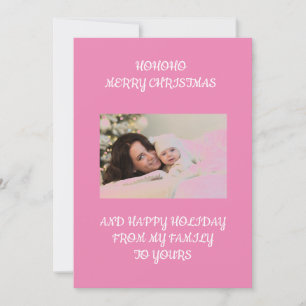 Pink custom photo Christmas  Invitation