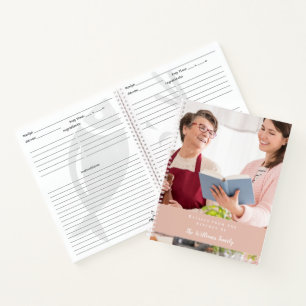 Pink Custom Photo Family Recipe Book