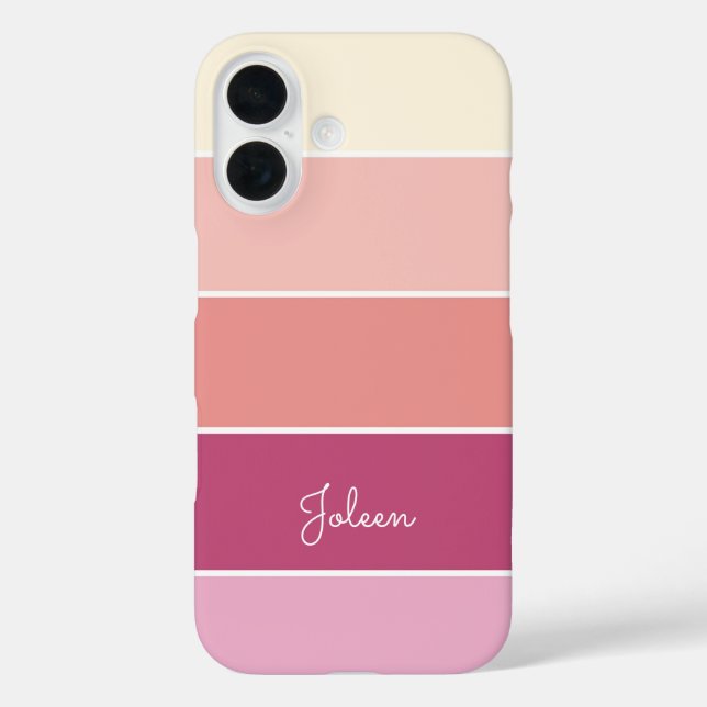 pink Custom Summer  Colour Block Stripes Case-Mate iPhone Case (Back)