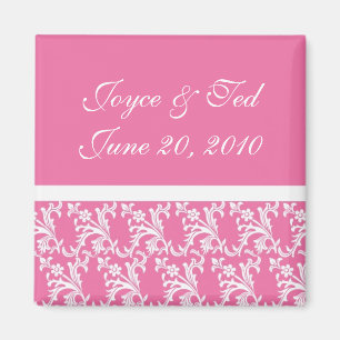 Pink Custom Wedding Magnets