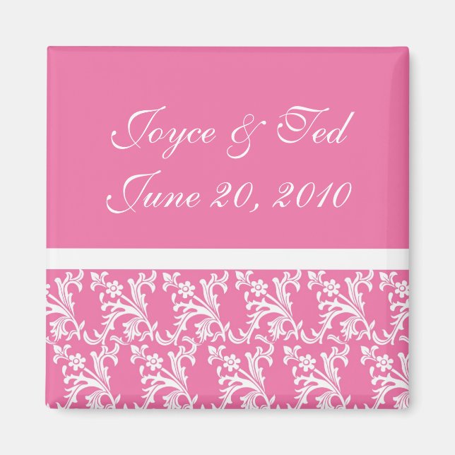 Pink Custom Wedding Magnets (Front)
