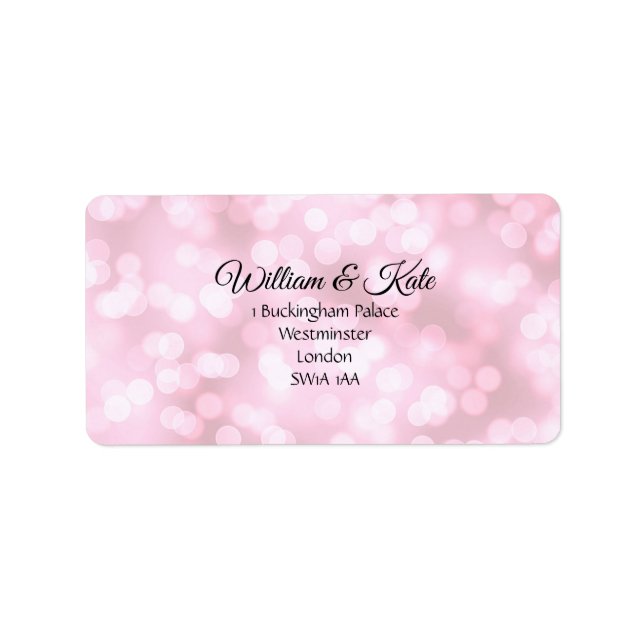 Pink custom Wedding return address labels (Front)