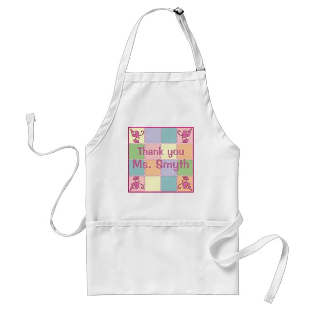 Pink Customisable Patchwork Apron (Front)