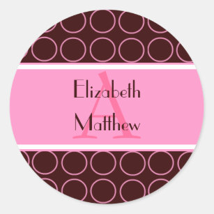 Pink And Brown Polka Dots Stickers | Zazzle AU