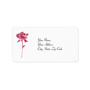 Pink cut Rose address lables Label