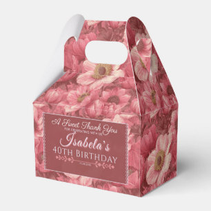 Pink Cute Anemones Female Birthday Trendy Favour Box