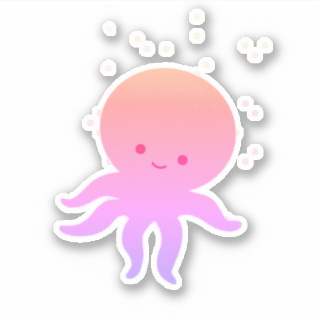 Pink Cute Baby Octopus Cartoon (Front)