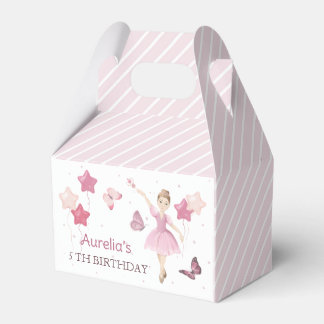 Pink Cute Ballerina Birthday Favour Box