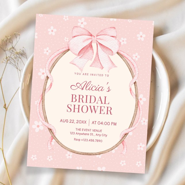 Pink cute bridal shower invitation (Creator Uploaded)
