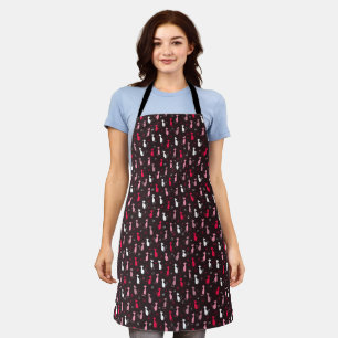 Pink cute cat pattern apron