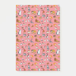 pink cute cat pattern design for cat lovers- post-it notes
