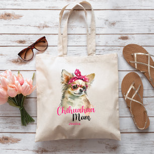 Pink Cute Chihuahua Mum Tote Bag