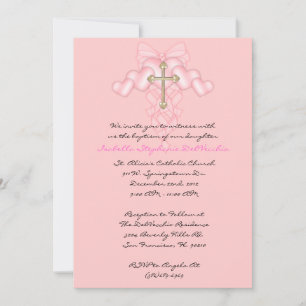 Pink CUTE Communion/Baptism Invite