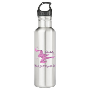 Pink Cute Cool Modern Karate Girl Back to School 710 Ml Water Bottle