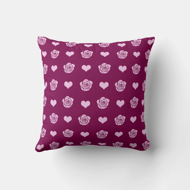 Pink Cute Cosy Modern Romantic Chic Stylish Heart  Cushion (Back)