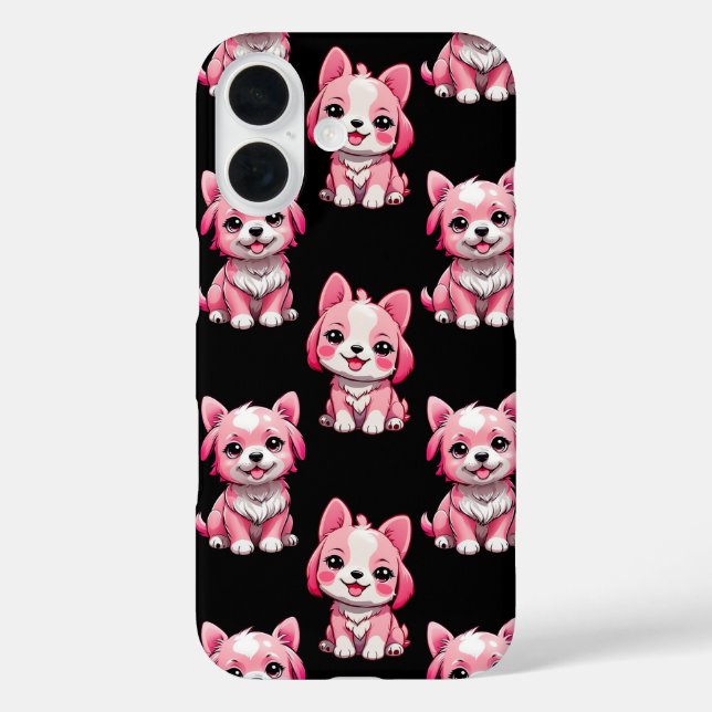 Pink Cute Dogs - Black  Case-Mate iPhone Case (Back)