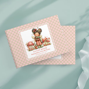Pink Cute Fairy 1st Birthday Guest Book