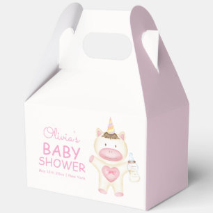 Pink Cute Fairytale Unicorn Bottle Baby Shower Favour Box