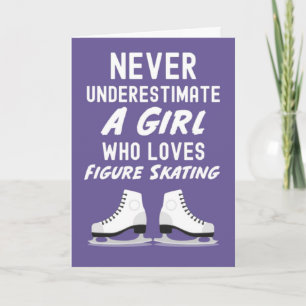 Pink Cute Figure Skating Cards For Girls For Kids