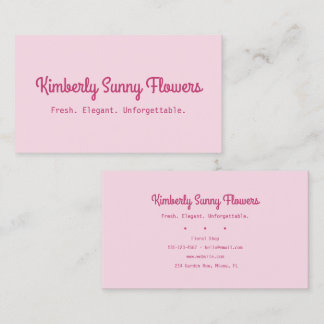 Pink Cute Florist Shop Business Card