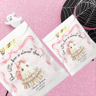 pink cute ghost little boo baby shower Invitation Favour Bag