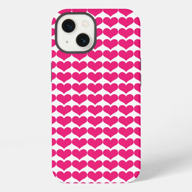 Pink Cute Hearts Pattern BT iPad Case (Back)