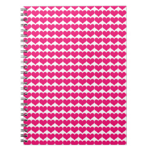 Pink Cute Hearts Pattern Notebook
