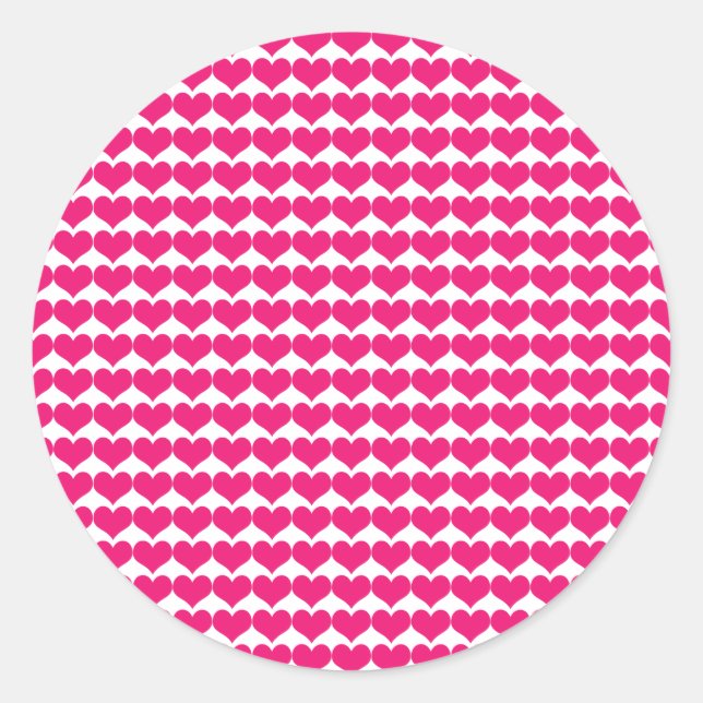 Pink Cute Hearts Pattern Stickers (Front)