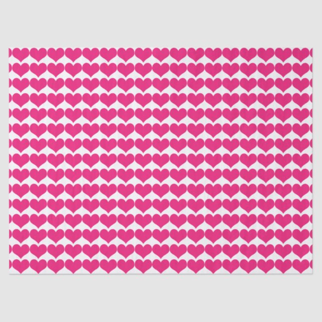 Pink Cute Hearts Pattern Tissue Paper (Front)