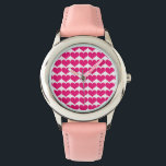Pink Cute Hearts Pattern Watch<br><div class="desc">Simple and sweet Cute Hearts Pattern Watch with a repeating pattern of small pink hearts. Text may be added to this design to give it a personal touch.</div>