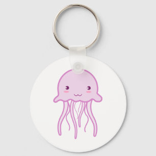 Pink Cute Jellyfish Key Ring