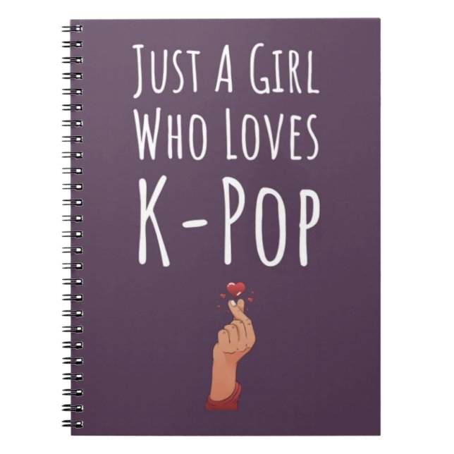 Pink Cute Kpop Gifts For Girls Lover Finger Heart Notebook (Front)