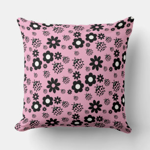 Pink Cute Ladybug Kids Cushion