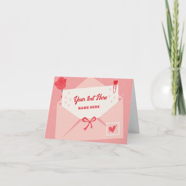 Pink cute lovely letter  card (Front)