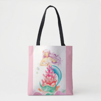 Pink Cute Mermaid Tote