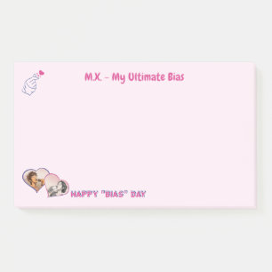 Pink cute minimalist Kdrama Kpop 2 photos girly Post-it Notes