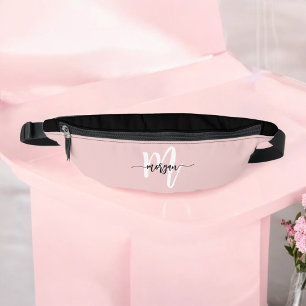 Pink Cute Monogram Name Girl's Script  Bum Bags