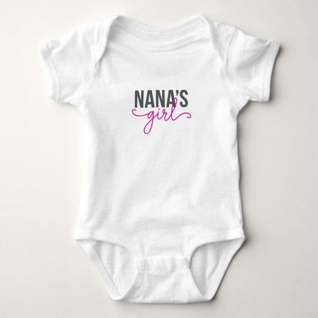Pink Cute Nana's Girl Baby Bodysuit (Front)