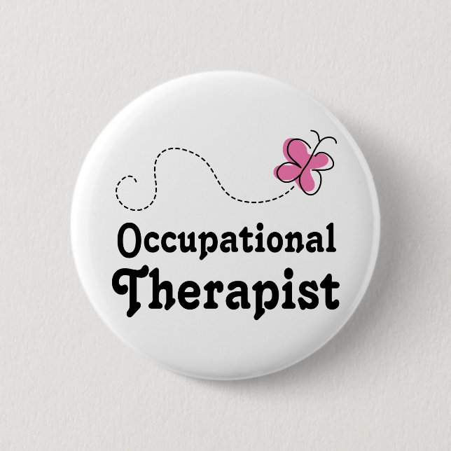 Pink Cute Occupational Therapist 6 Cm Round Badge (Front)