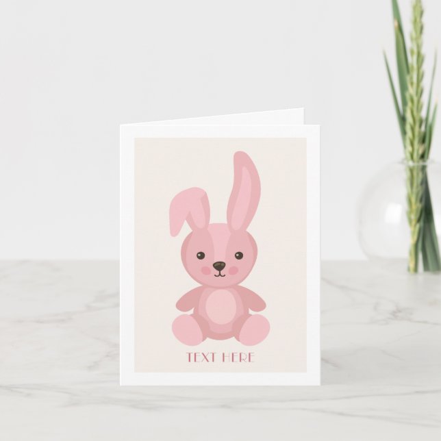 Pink cute rabbit doll  card (Front)