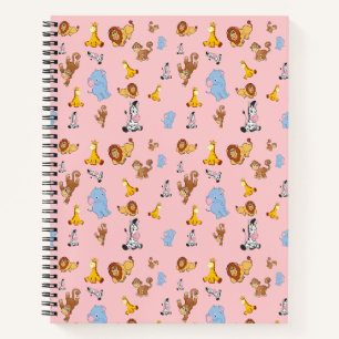 pink Cute safari animal pattern - Giraffe, Notebook