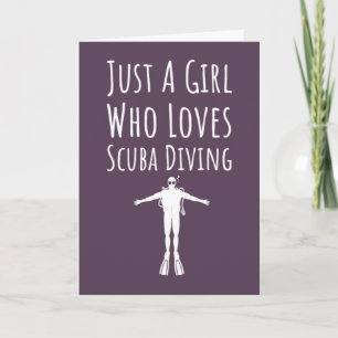 Pink Cute Scuba Diving Cards For Girls Diver