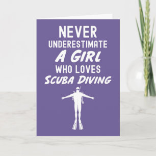 Pink Cute Scuba Diving Cards For Girls Snorkelling