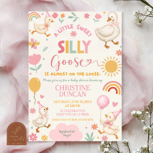 Pink Cute Silly Goose Baby Shower invitation