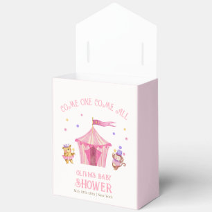 Pink Cute Unique Circus Bear Monkey Baby Shower Favour Box