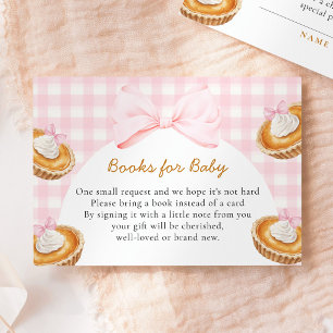 Pink Cutie Pie Baby Shower Books for Baby Enclosure Card