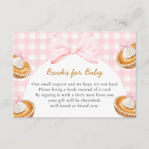 Pink Cutie Pie Baby Shower Books for Baby Enclosure Card