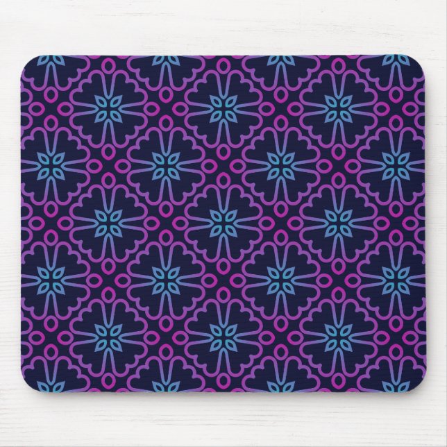 pink cyan seamless pattern on mouse pad (Front)