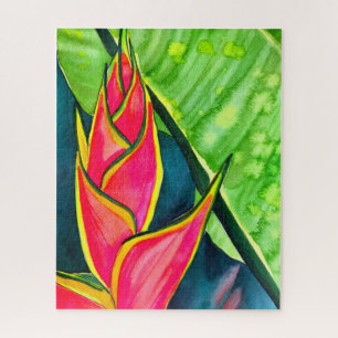 Pink Cyclamen flower abstract watercolor Jigsaw Pu Puzzle